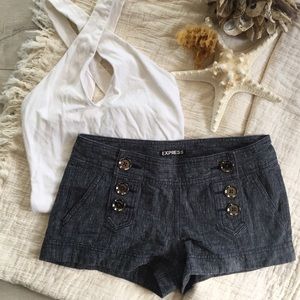 Navy and white shorts